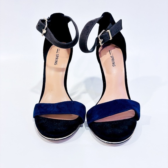 CALL IT SPRING – Black & blue faux suede high heel sandals | Size 6.5 * - Picture 2 of 9